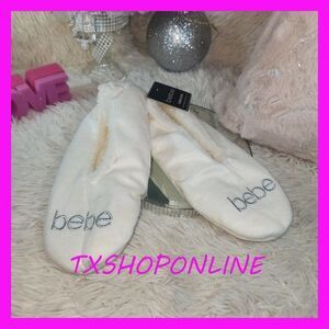 bebe women's plush slippers NWT